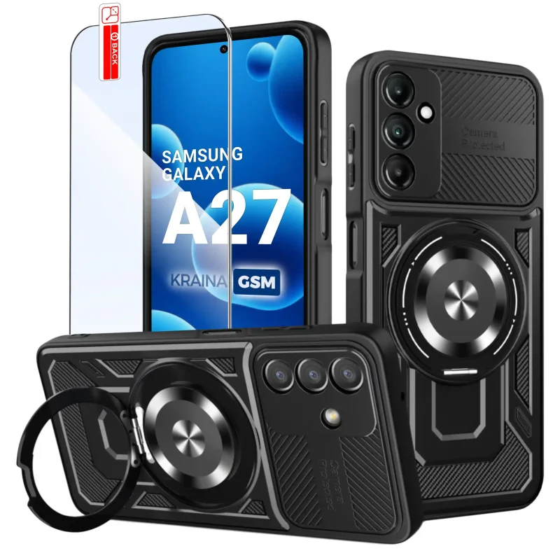 Etui pancerne z MagSafe do Samsung Galaxy A27 5G ze szkłem hartowanym 9H
