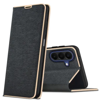 Etui do Samsung Galaxy A27 5G eleganckie zamykane czarne ze szkłem