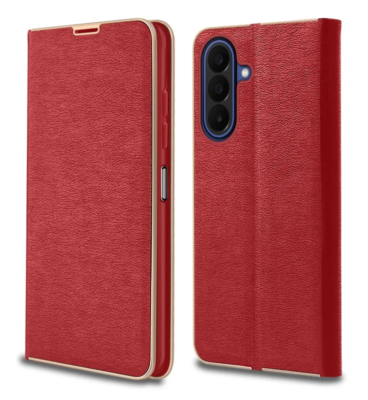 Zamykane etui książkowe Samsung Galaxy A27 5G czerwone z antypoślizgową fakturą i ochroną aparatu