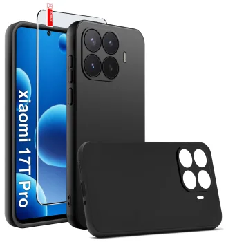 Etui do Xiaomi 17T Pro czarne matowe ze szkłem
