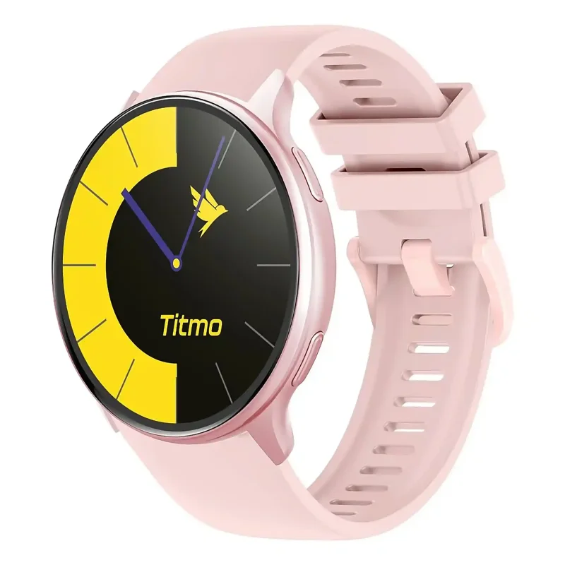 Różowy smartwatch TITMO O-200 z silikonowym paskiem