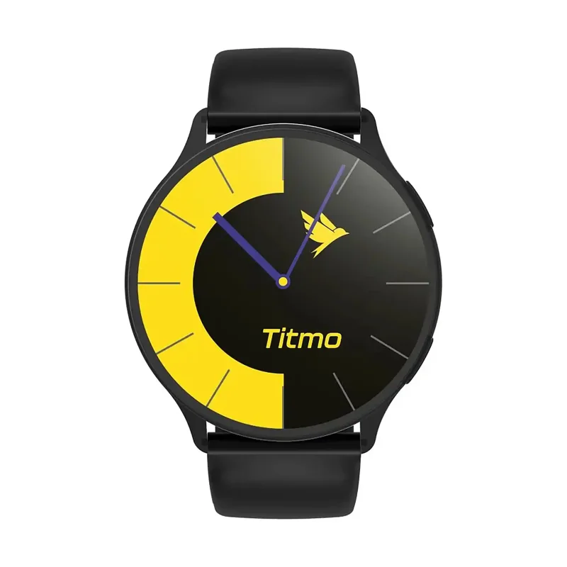 Smartwatch TITMO O-200 czarny widok z przodu z tarczą zegara