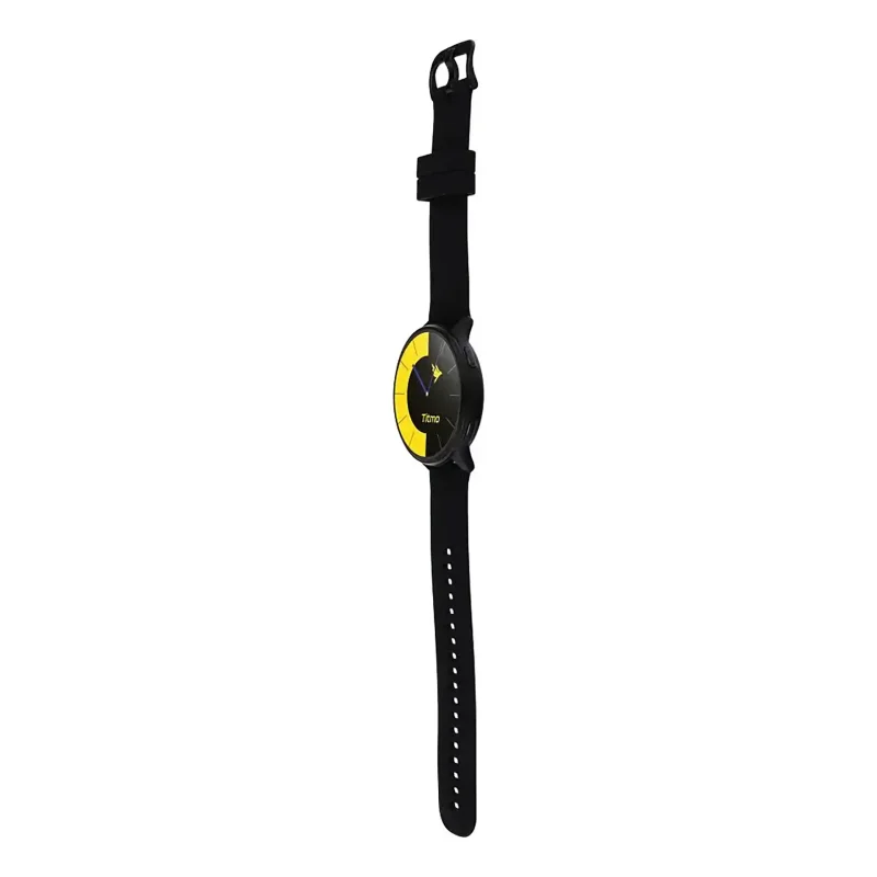 Czarny smartwatch TITMO O-200 profil boczny z silikonowym paskiem