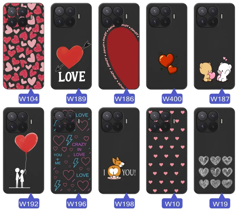 Kolekcja walentynkowych etui do Xiaomi 17T Pro: różne wzory z sercami i napisami love