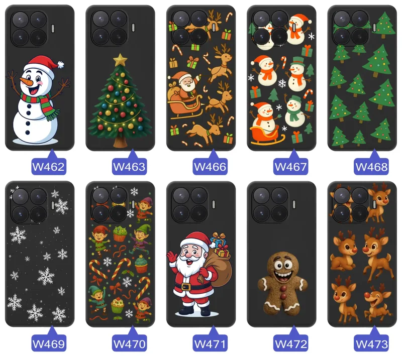 Różne wzory świąteczne na etui do Xiaomi 17T Pro: pierniki, śnieżynki, renifery, choinki, Mikołaje