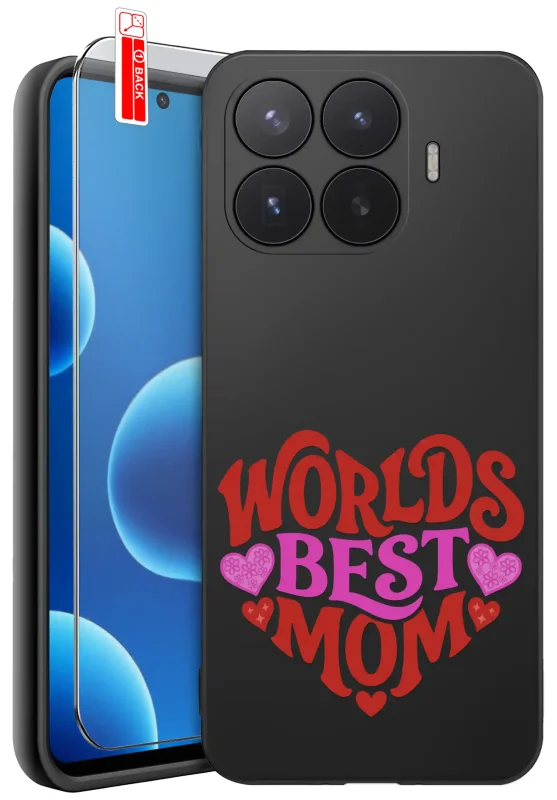 Etui dla Mamy do Xiaomi 17T Pro z napisem Worlds Best Mom oraz szkło hartowane 9H w zestawie