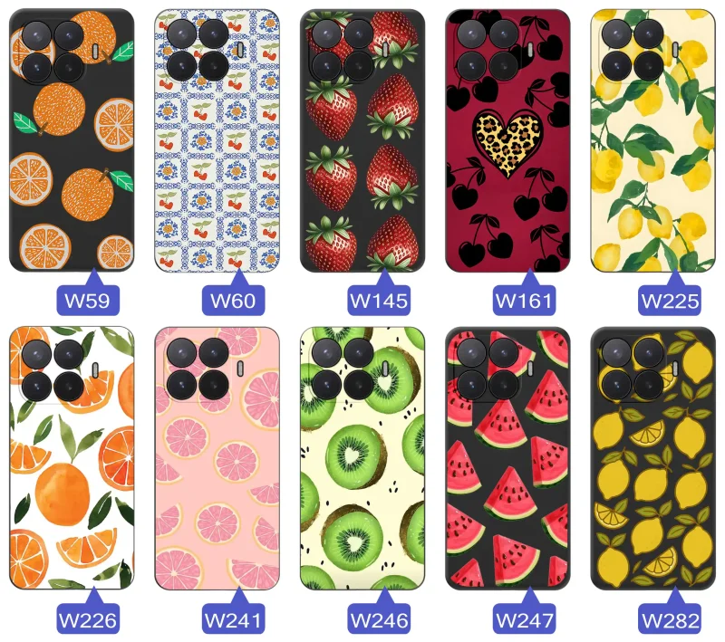 Kolekcja etui z owocami na etui do Xiaomi 17T Pro: truskawki, pomarańcze, cytryny, kiwi