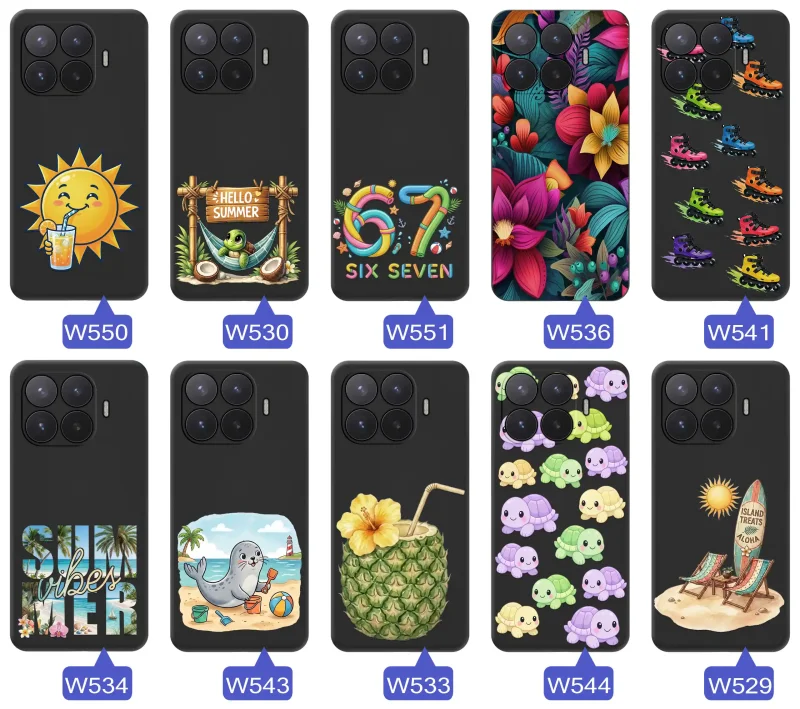 Różne etui wakacyjne do Xiaomi 17T Pro ze słońcem, hamakiem, motywem 67, kwiatami, rolkami i plażowymi grafikami