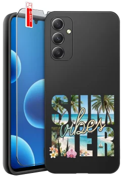 Etui do Samsung Galaxy A15 4G / 5G różne wzory wakacyjne ze szkłem