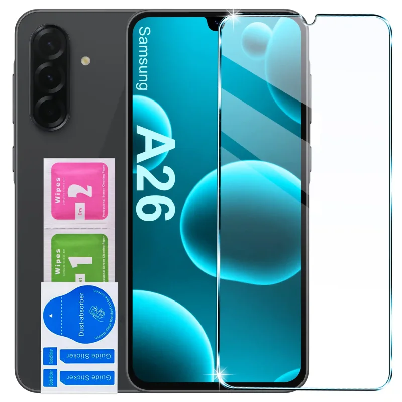 Szkło hartowane 9H do Samsung Galaxy A26 5G: zestaw ochronny z akcesoriami montażowymi