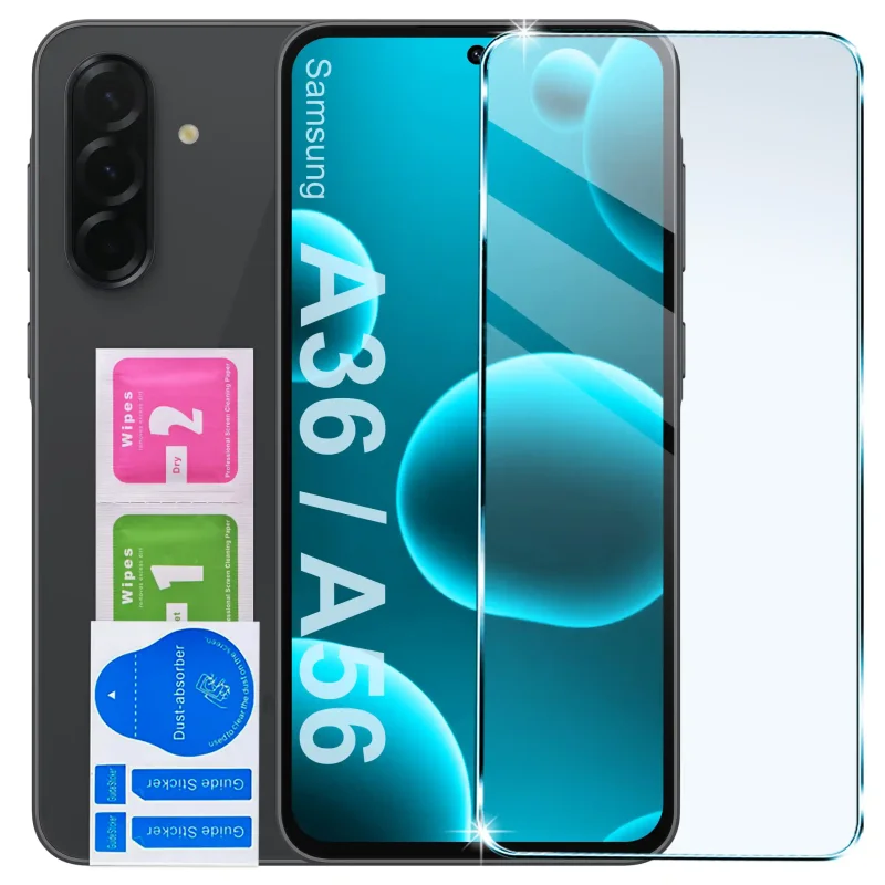 Szkło hartowane 9H do Samsung Galaxy A56 5G: zestaw ochronny z akcesoriami montażowymi