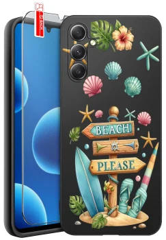 Etui do Samsung Galaxy A14 5G różne wzory wakacyjne ze szkłem