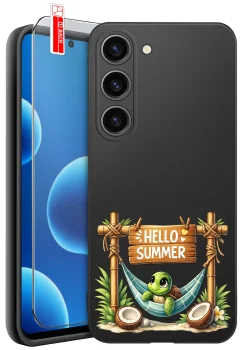 Etui do Samsung Galaxy S23 różne wzory wakacyjne ze szkłem