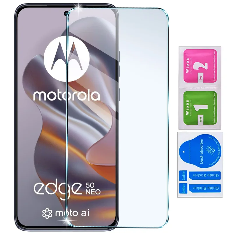 Szkło hartowane 9H do Motorola Edge 50 Neo: zestaw ochronny z akcesoriami montażowymi