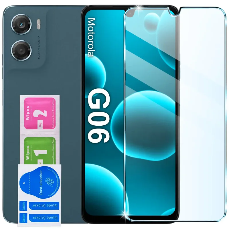 Szkło hartowane 9H do Motorola Moto G06 / G06 Power: zestaw ochronny z akcesoriami montażowymi