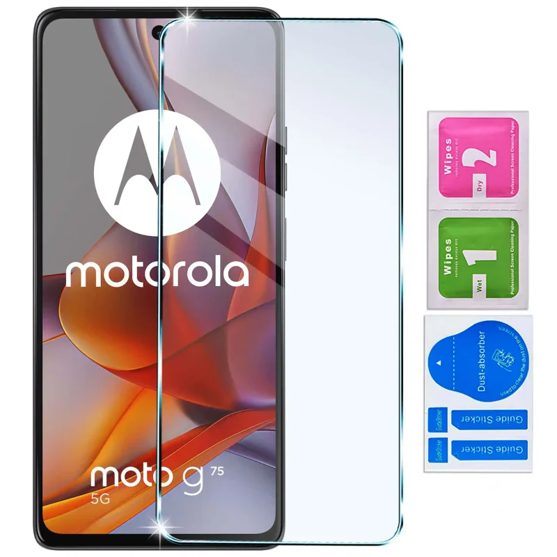 Szkło hartowane 9H do Motorola Moto G75 5G: zestaw ochronny z akcesoriami montażowymi