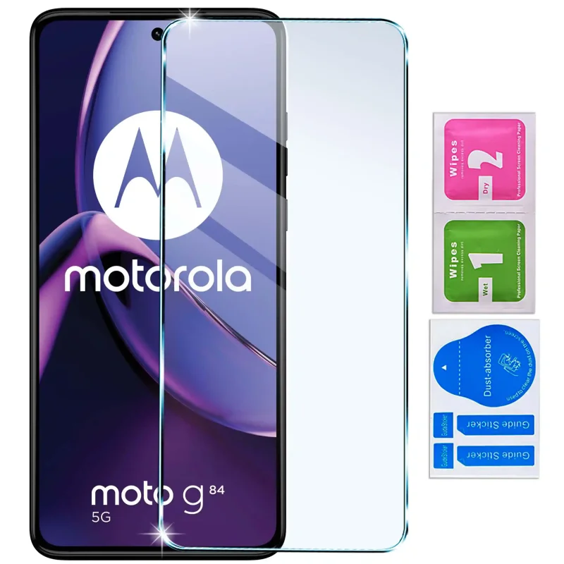 Szkło hartowane 9H do Motorola Moto G84 5G: zestaw ochronny z akcesoriami montażowymi