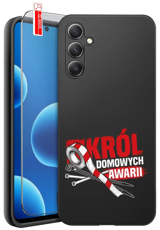 Etui dla Taty do Samsung Galaxy S25 z nadrukiem Król domowych awarii i szkłem hartowanym 9H