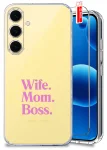 Etui do Samsung Galaxy S24 przezroczyste różne wzory dla Mamy ze szkłem