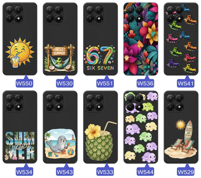 Różne etui wakacyjne do Xiaomi 15T 5G ze słońcem, hamakiem, motywem 67, kwiatami, rolkami i plażowymi grafikami