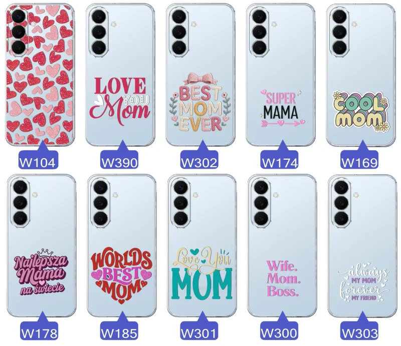 Kolekcja wzorów etui dla Mamy do Samsung Galaxy S26+ Plus: napisy Super Mama, Najlepsza Mama na świecie, best mom ever, cool mom, I love you mom