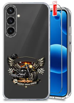 Etui do Samsung Galaxy S23 FE przezroczyste różne wzory dla Taty ze szkłem