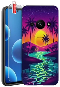 Etui do Xiaomi Redmi A3 różne wzory wakacyjne ze szkłem