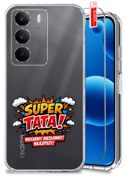 Etui do Realme C75 przezroczyste różne wzory dla Taty ze szkłem