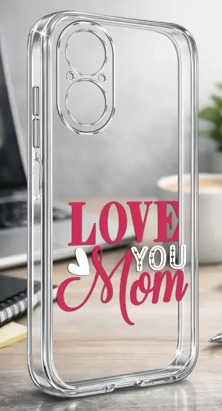 Etui na Dzień Matki do Realme C67 4G, bezbarwny case z kolorowym nadrukiem Love You Mom
