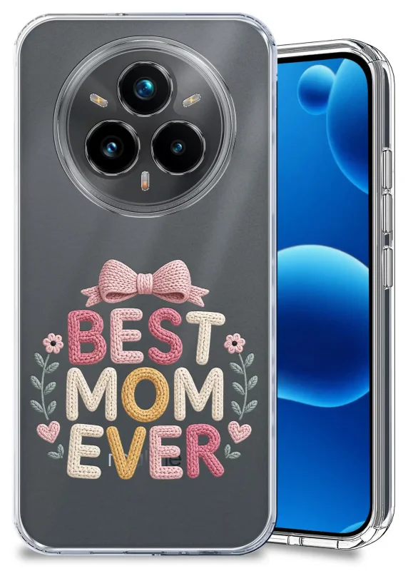 Etui dla Mamy do Realme 14 Pro+ Plus 5Gprzezroczyste z napisem Best Mom Ever