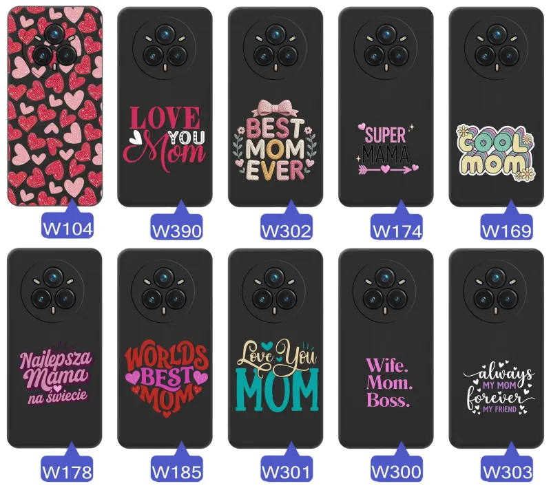 Kolekcja wzorów etui dla Mamy do Realme 14 Pro+ Plus 5G napisy Super Mama, Najlepsza Mama na świecie, best mom ever, cool mom, I love you mom