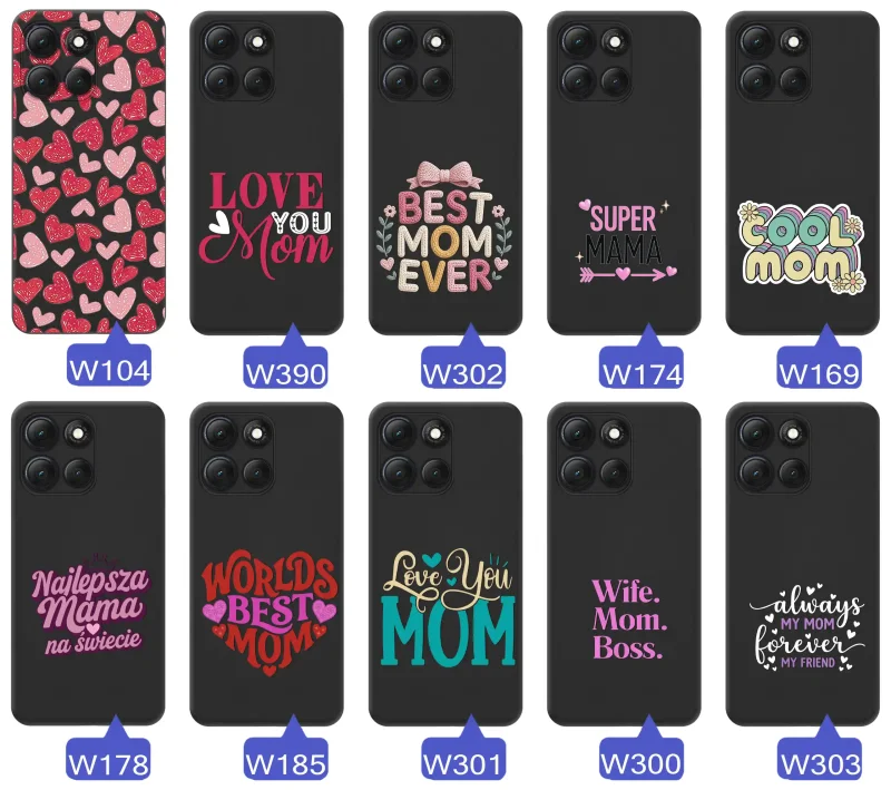 Kolekcja wzorów etui dla Mamy do Motorola Moto G86 napisy Super Mama, Najlepsza Mama na świecie, best mom ever, cool mom, I love you mom