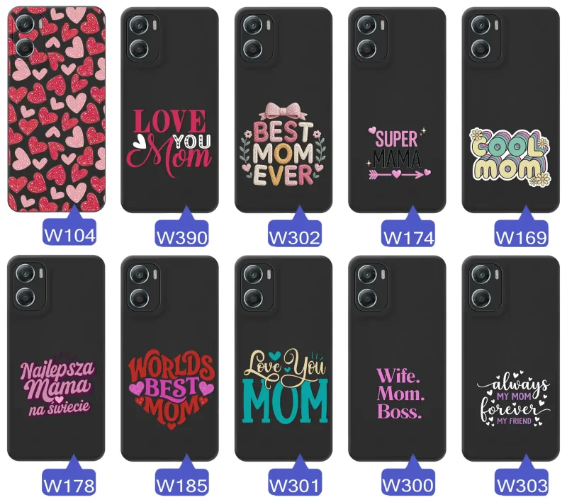 Kolekcja wzorów etui dla Mamy do Motorola Moto G06 / G06 Power napisy Super Mama, Najlepsza Mama na świecie, best mom ever, cool mom, I love you mom