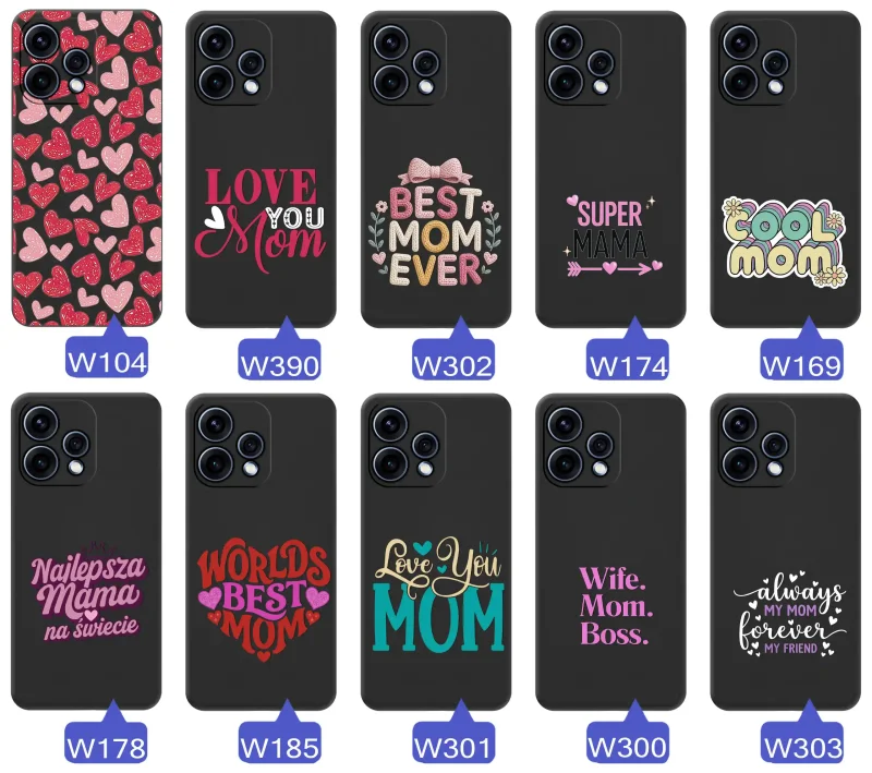 Kolekcja wzorów etui dla Mamy do Oppo Reno 15 5G napisy Super Mama, Najlepsza Mama na świecie, best mom ever, cool mom, I love you mom