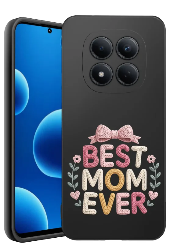 Etui dla Mamy do Xiaomi Redmi Note 15 Pro+ Plus 5G z nadrukiem Best Mom Ever : czarne matowe wykończenie
