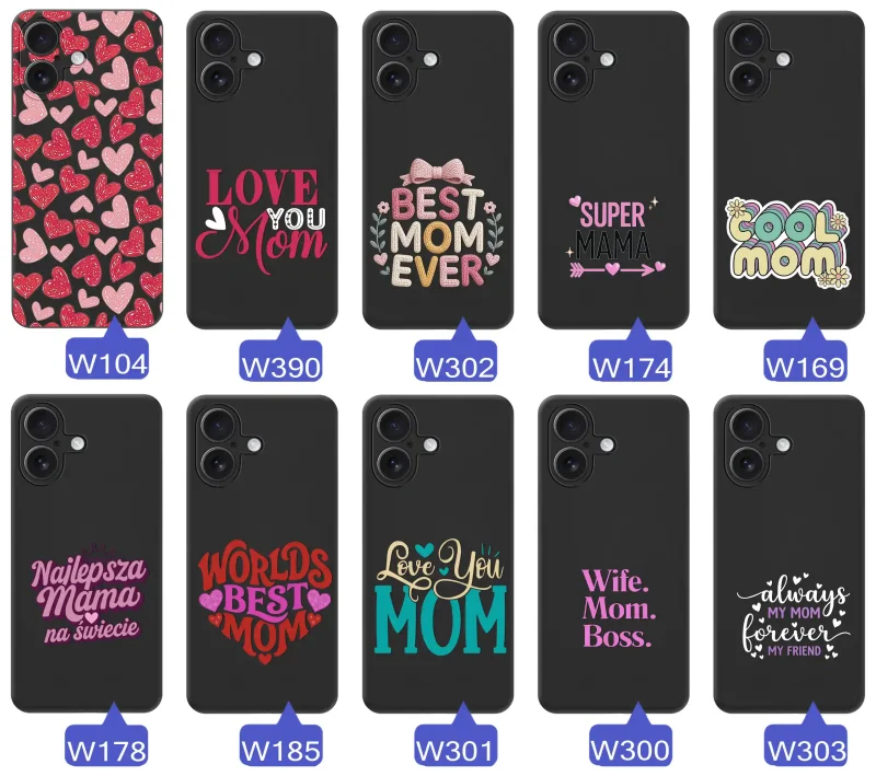 Kolekcja wzorów etui dla Mamy do iPhone 17 napisy Super Mama, Najlepsza Mama na świecie, best mom ever, cool mom, I love you mom