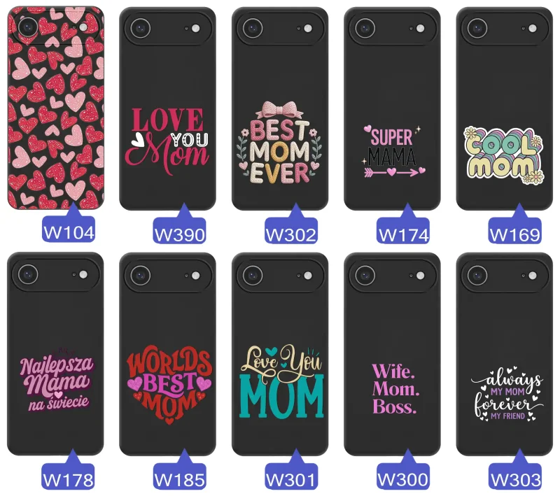 Kolekcja wzorów etui dla Mamy do iPhone Air napisy Super Mama, Najlepsza Mama na świecie, best mom ever, cool mom, I love you mom