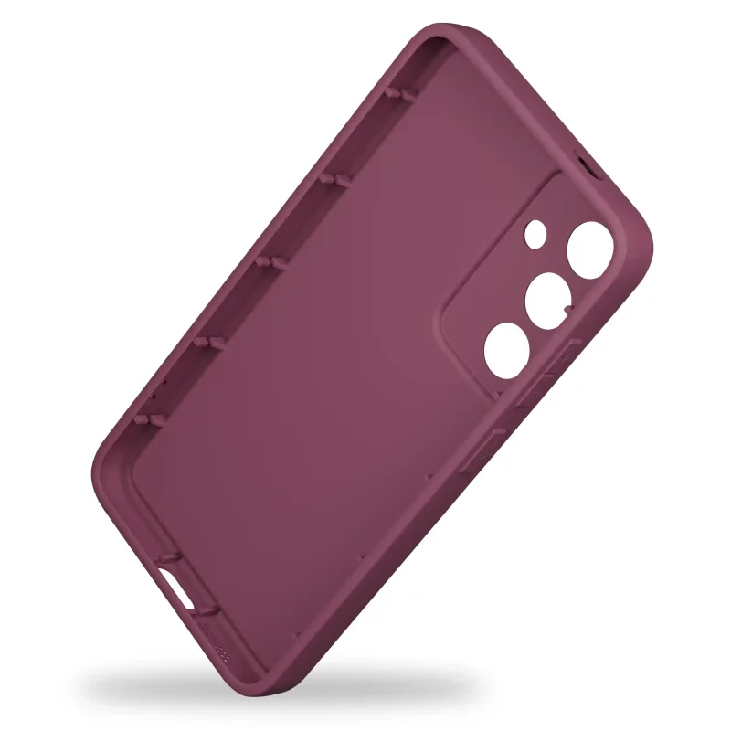Wnętrze bordowego etui silikonowego do Samsung Galaxy S26 z elastycznego tworzywa