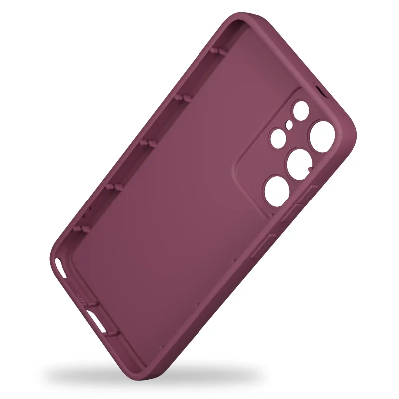 Wnętrze burgundowego etui silikonowego do Samsung Galaxy S26 Ultra z elastycznego tworzywa
