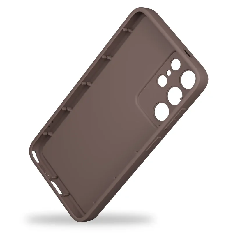 Wnętrze brązowego etui silikonowego do Samsung Galaxy S26 Ultra z elastycznego tworzywa
