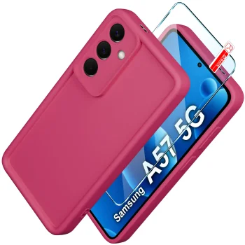 Etui do Samsung Galaxy A57 5G różowe wzmacniane silikonowe ze szkłem