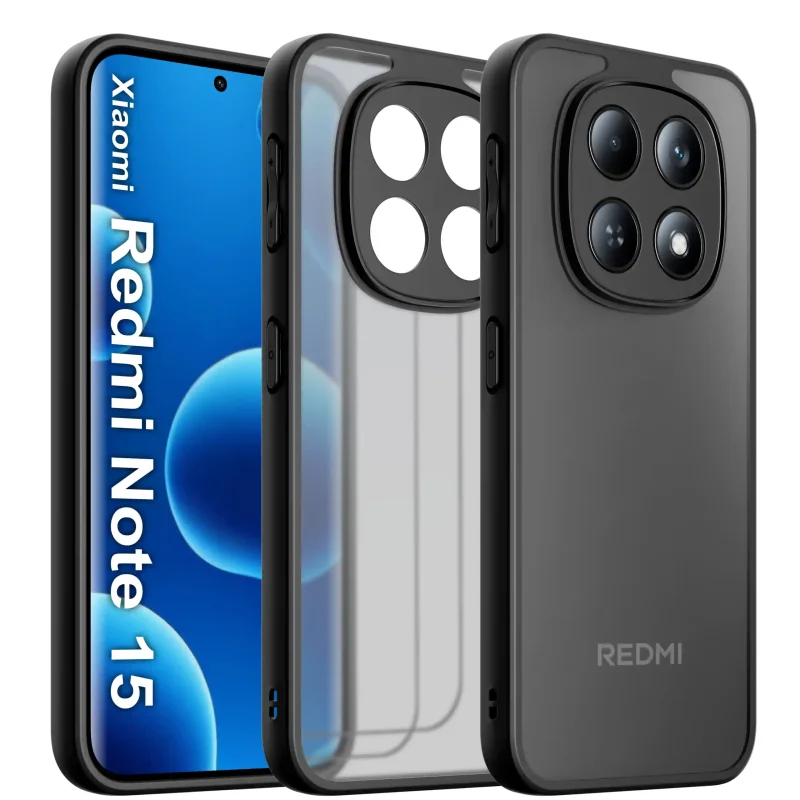Etui matowe do Xiaomi Redmi Note 15 4G / 5G wzmacniane czarne