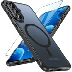 Etui do Samsung Galaxy A37 5G Magsafe matowe czarne ze szkłem