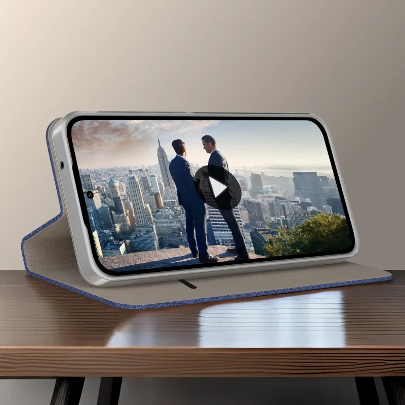 Futerał z klapką do Motorola Moto G37 z funkcją podstawki umożliwiającą wygodne oglądanie filmów w pozycji poziomej
