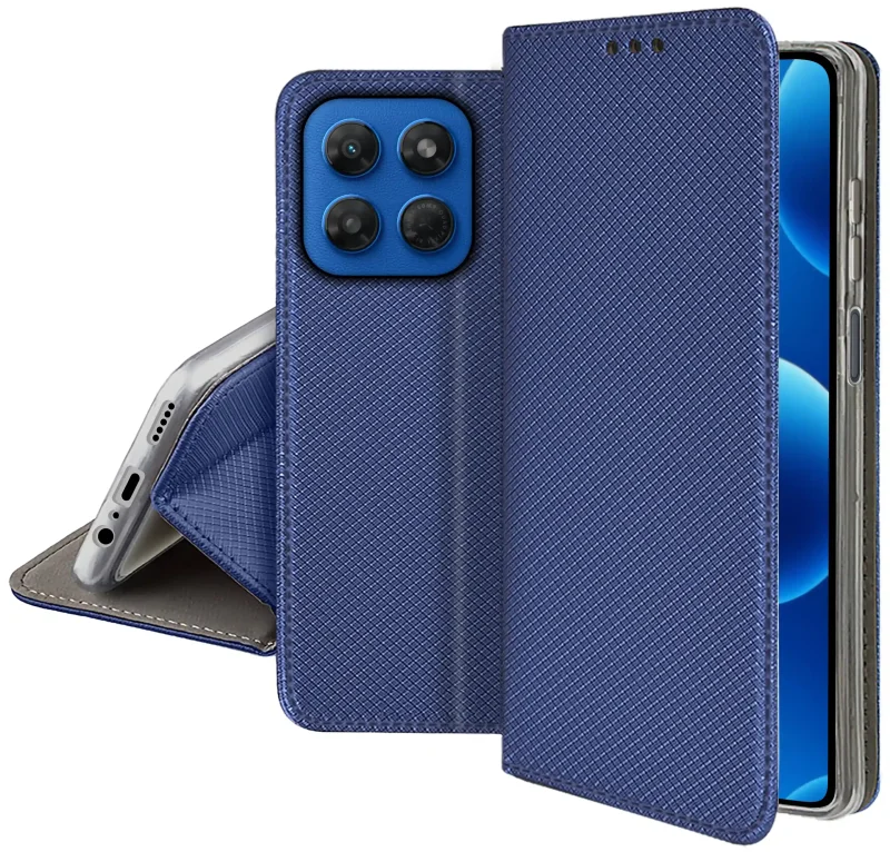 Zamykane etui z klapką do Motorola Moto G37 z matową strukturą, wycięciami na porty oraz ochroną aparatów i boków smartfona