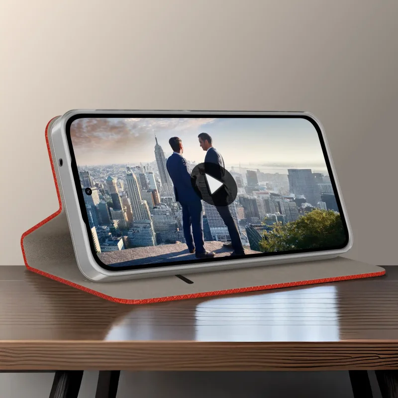 Futerał z klapką do Motorola Moto G37 z funkcją podstawki umożliwiającą wygodne oglądanie filmów w pozycji poziomej