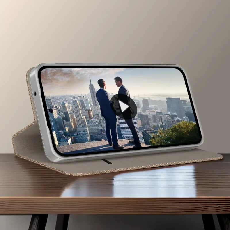 Futerał z klapką do Motorola Moto G37 z funkcją podstawki umożliwiającą wygodne oglądanie filmów w pozycji poziomej