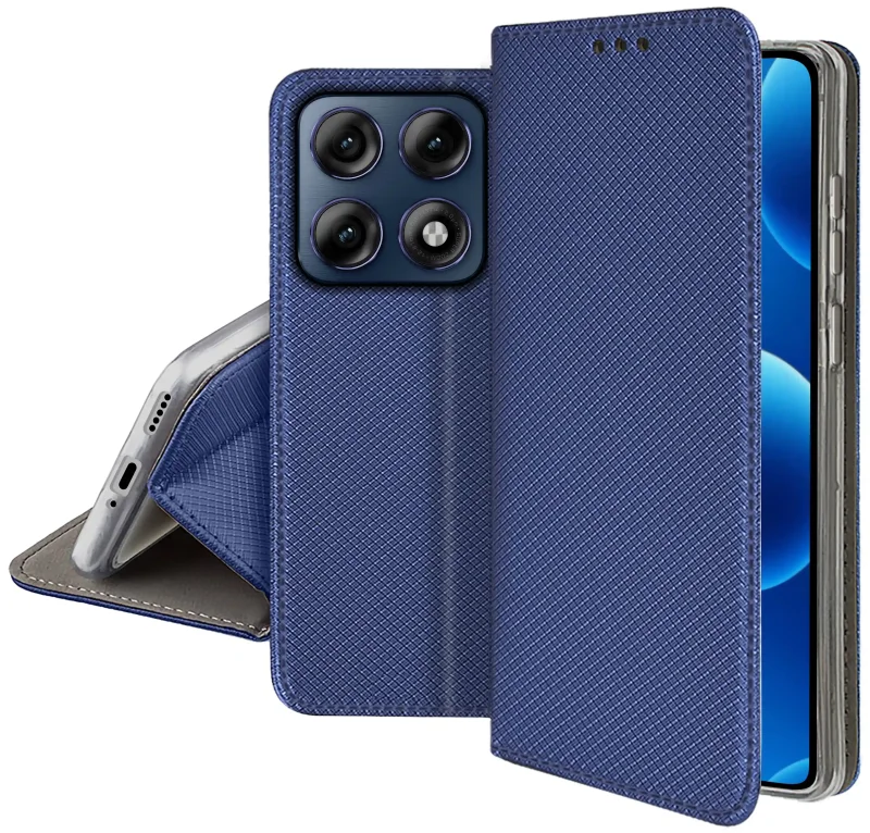 Zamykane etui z klapką do Motorola Edge 70 Pro 5G z matową strukturą, wycięciami na porty oraz ochroną aparatów i boków smartfona