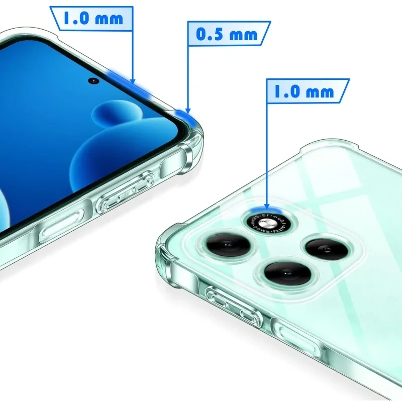 Etui transparentne Motorola Moto G37 z podwyższonym rantem 1.0 mm