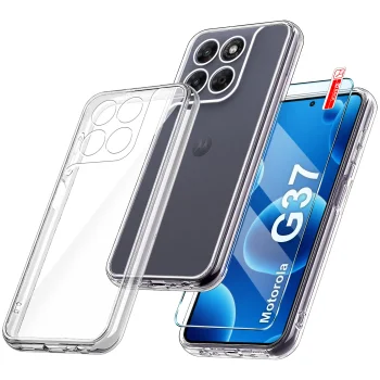 Etui do Motorola Moto G37 bezbarwne wzmacniane ze szkłem